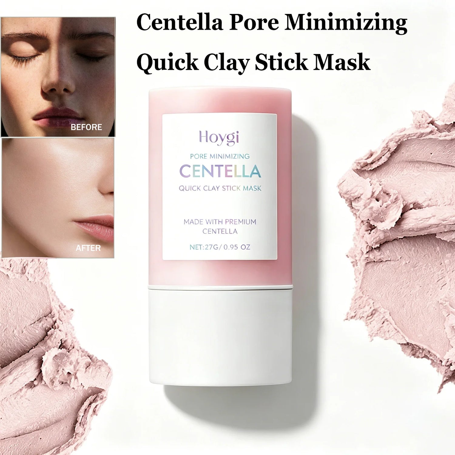 Centella Clay Stick Mask Facial Cleansing Pore Minimizing Deep Moisturizing Soothing Facial Brightening Face Mask Skin Care 27g