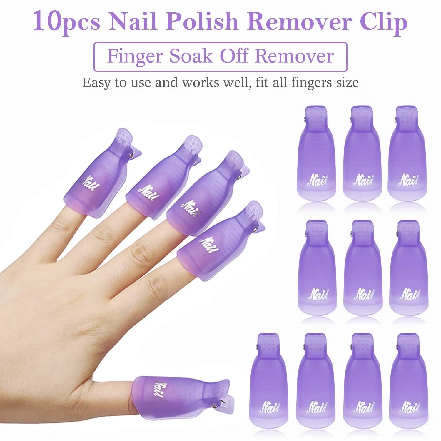 LINMANDA 10/16Pcs Nail Art Polish Remover Clip Gel Nail Polish Remover  Caps Nail Cleaning Tools Suitable for Home Use