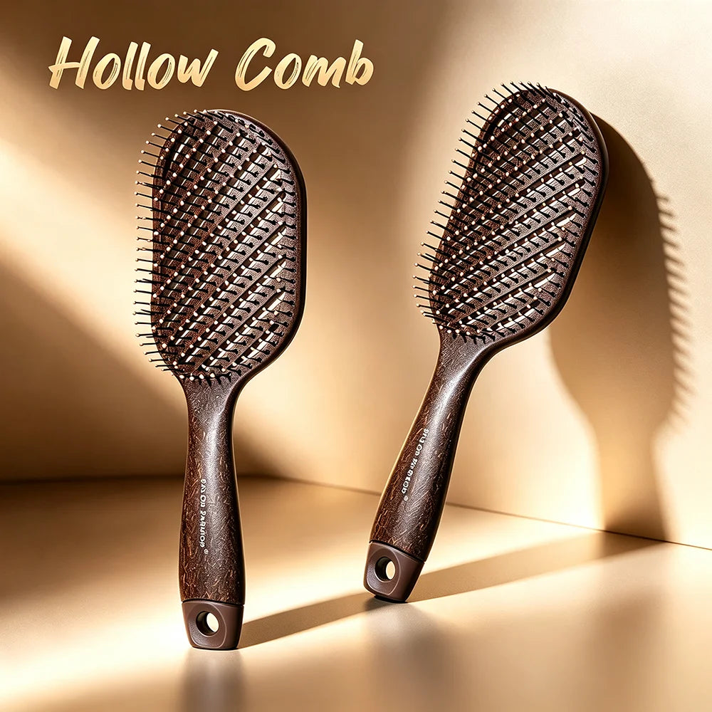1Pcs Fluffy Hollow Hair Brush Detangling Comb Dry Ant Wet Use Anti Static Scalp Massage Styling Tools For Woman Holiday Gift