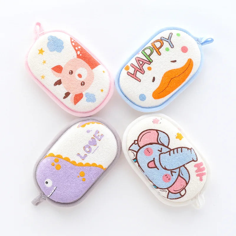 2pcs/1pc Baby Bath Sponge, Cartoon Animal Sponge for Bathing, Ultra Soft & Absorbent, Natural and Safe for Sensitive Skin