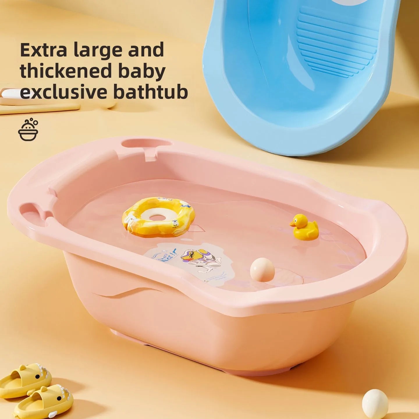 Extra-thick baby bath basin, baby bathtub,children's large size,infant and toddler sitting and lying bath bucket,children's bath
