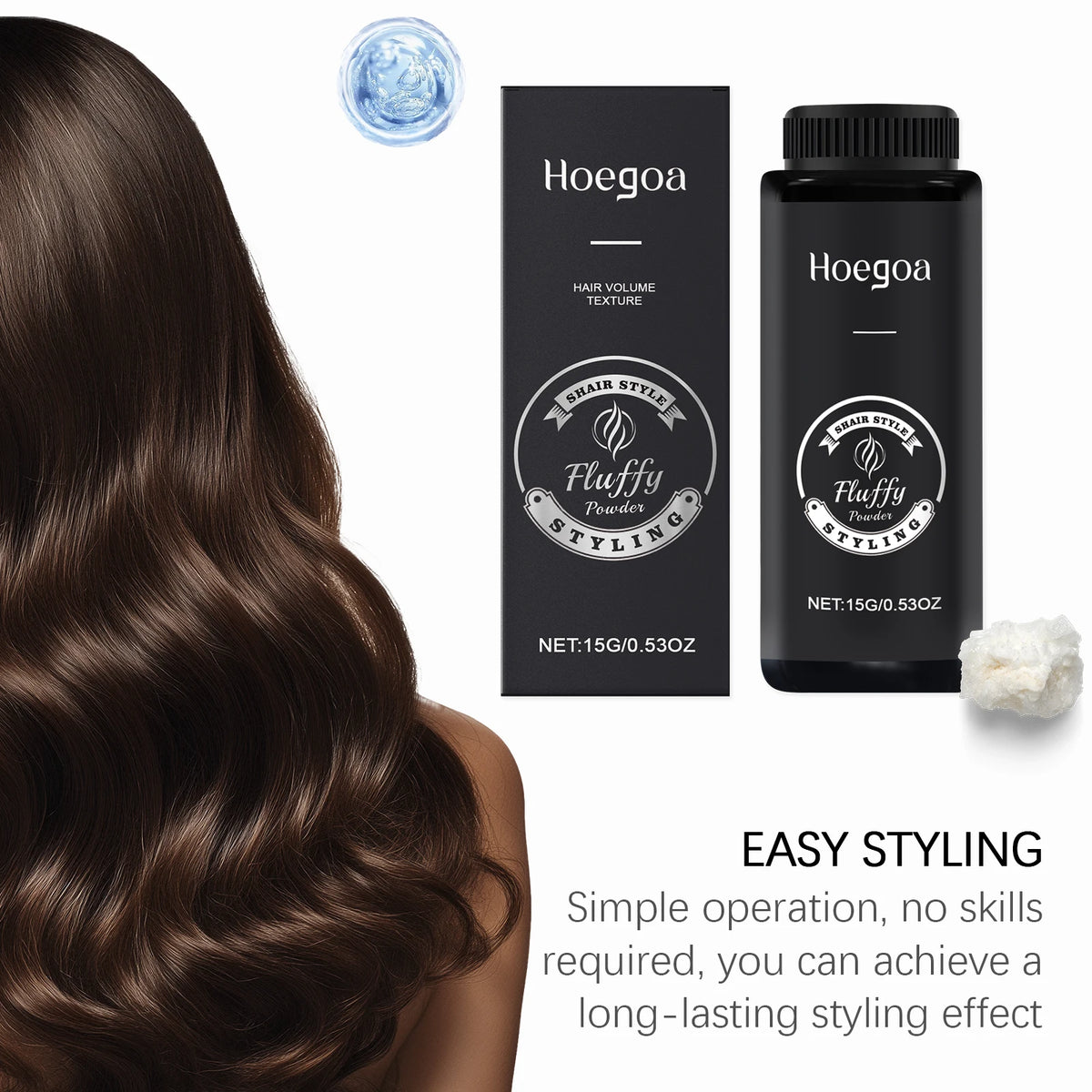 Matte Hair Styling Fluffy Hair Powder Volume Texturizing Fiber Build Up Oil Control & Thicker Looking Hair Finish for Men Women
