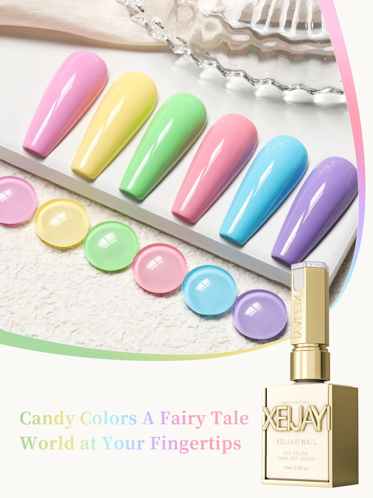 1/6 pcs Spring and Summer Manicure Popular Sweetheart Candy Series 6 Colors Optional Nail Polish Gel Women's Nail Salon
