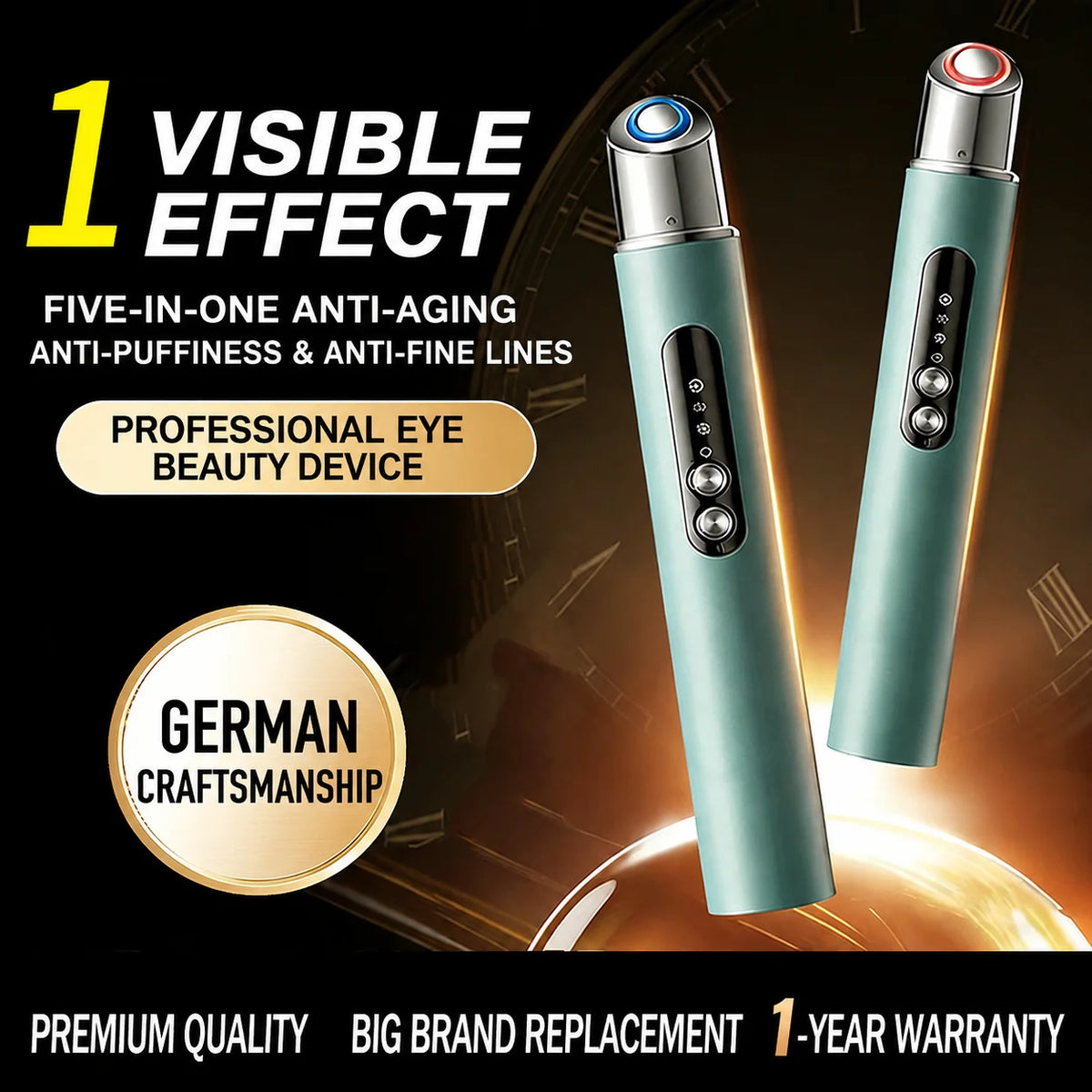 Eye massager, lifting and firming eye device, relieves puffiness, dark circles and eye fatigue, facial beauty massager for eyes