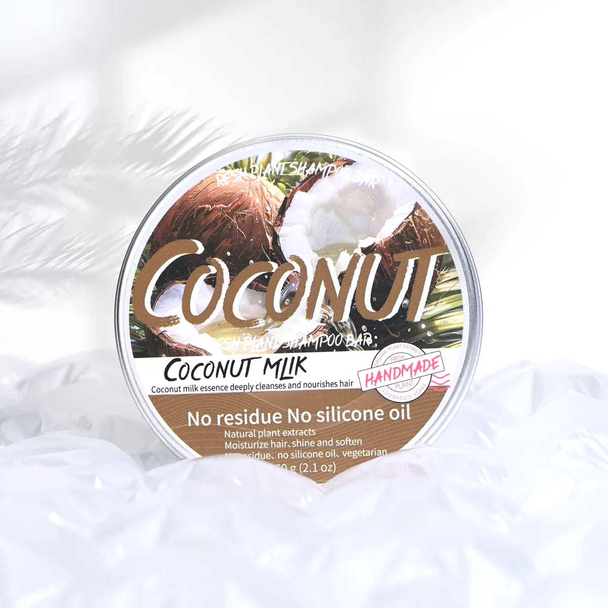LH+60g Solid Coconut Shampoo with Coconut Oil And Olive Oil Nourishing Moisturizing Scalp Hair Shampoo Bar
