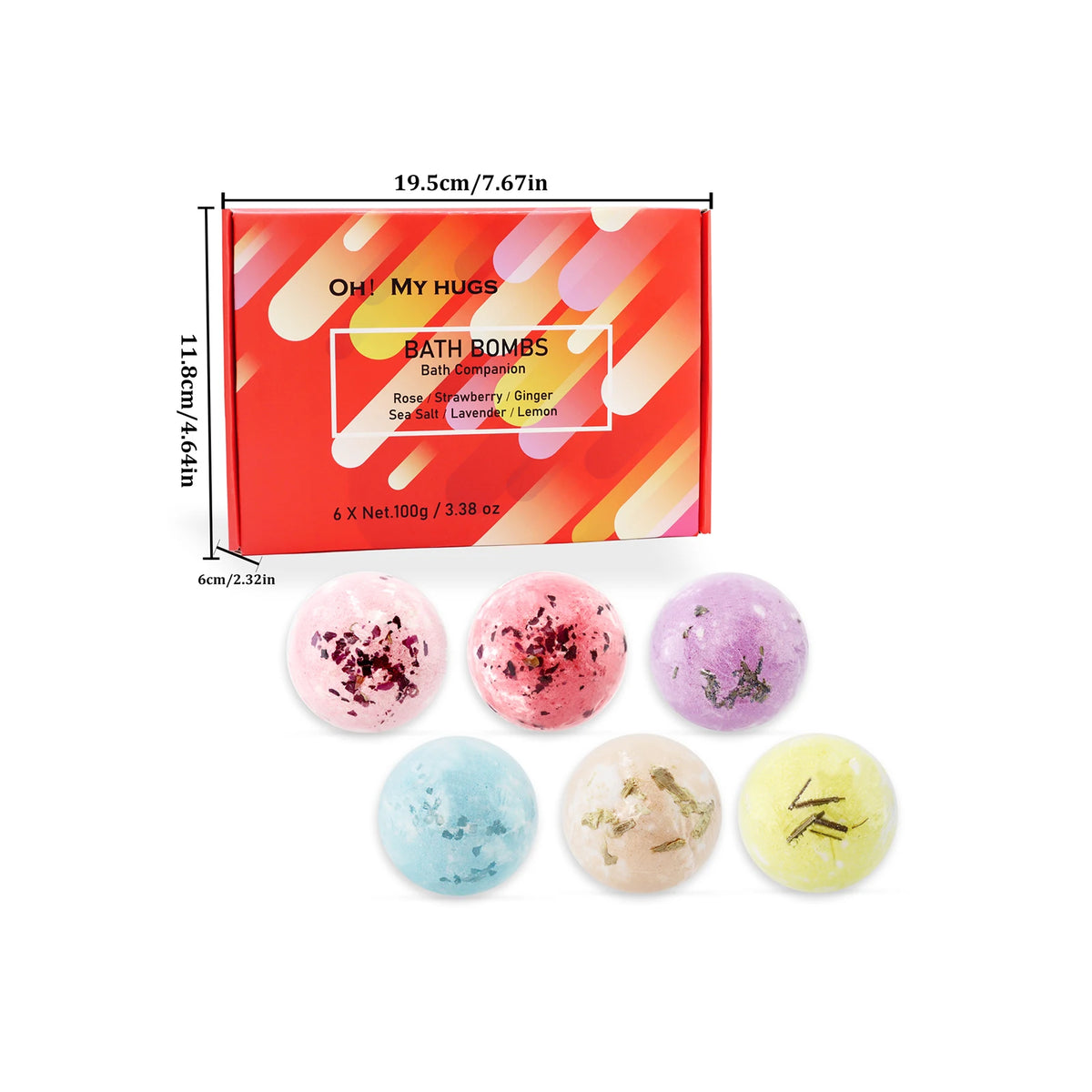 6Pcs Bath Set, Lavender Epsom Salt for Muscle Relaxation, Gift for Women, Self Care Spa Day