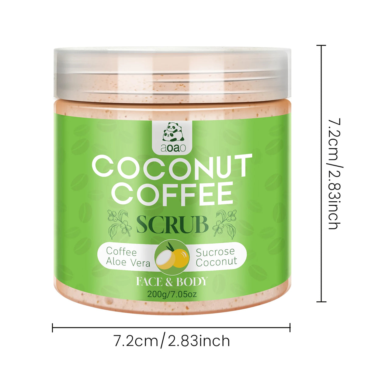 Coffee Body Scrub with Sucrose, Coconut, Aloe & Shea Butter Gentle Exfoliating Scrub for Face & Body