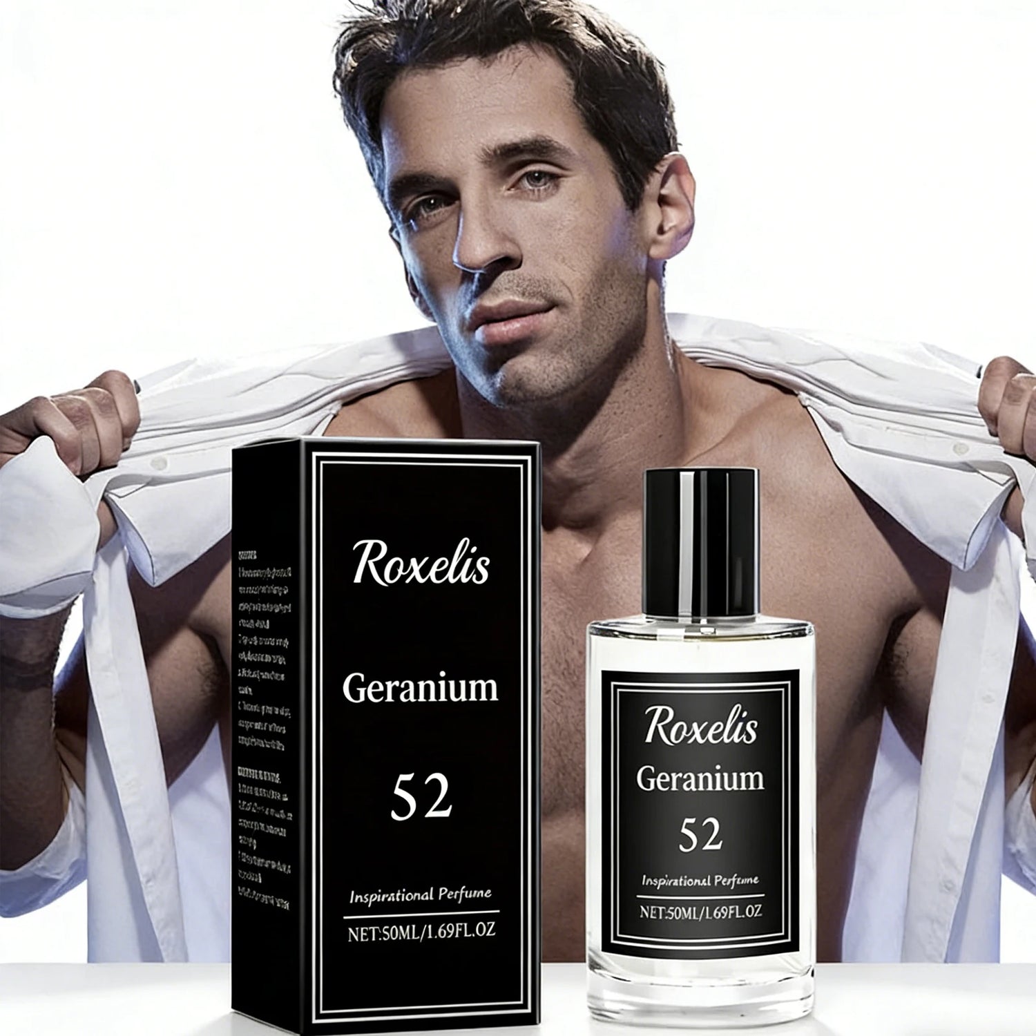 ROXELIS 50ml GeraniumFragrance Floral Elegant Light Fragrance for Men Inspirational Niche Fragrance