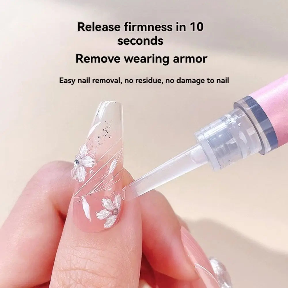 Gentle Alcohol-Free Nail Polish Remover Pen for Press-On Nails, Safe & Damage-Free Acrylic/Gel Nail Removal