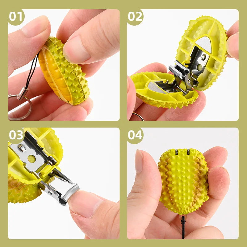 Strawberries Design Folding Nail Clippers High-End Portable Manicure Tools Key Fob Fruit Themed Nail Clippers f Personal Hygiene