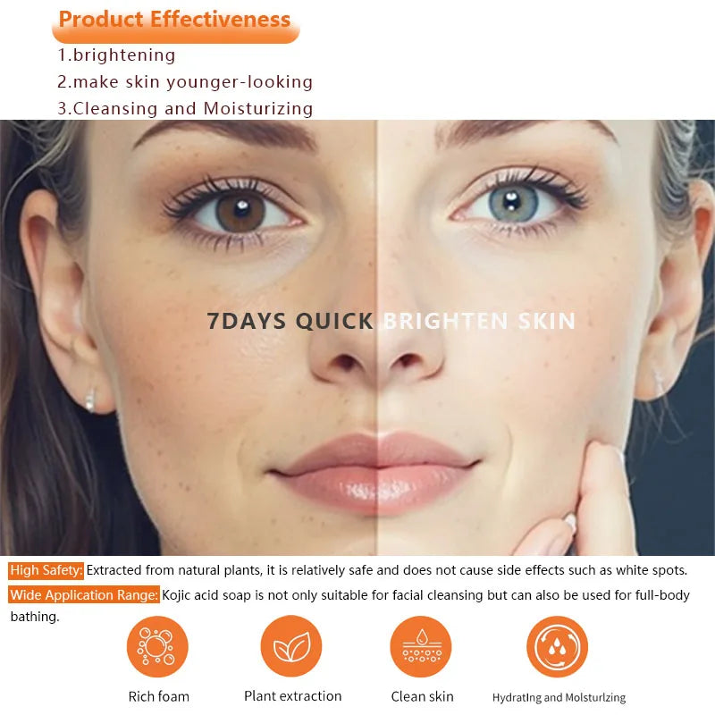Kojic Acid Soap For Face And Body Bath More Radiant Gentle Cleansing Soap For Women Create a more even-looking Light Beige