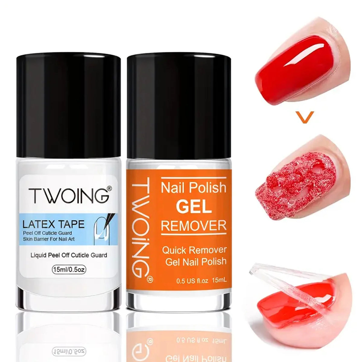 Nail Polish Gel Remover Set,2-5 Minutes Quick Remover Polish,With Gel Nail Polish Remover ,Nail  Latex Tape,For Nail Salon Care