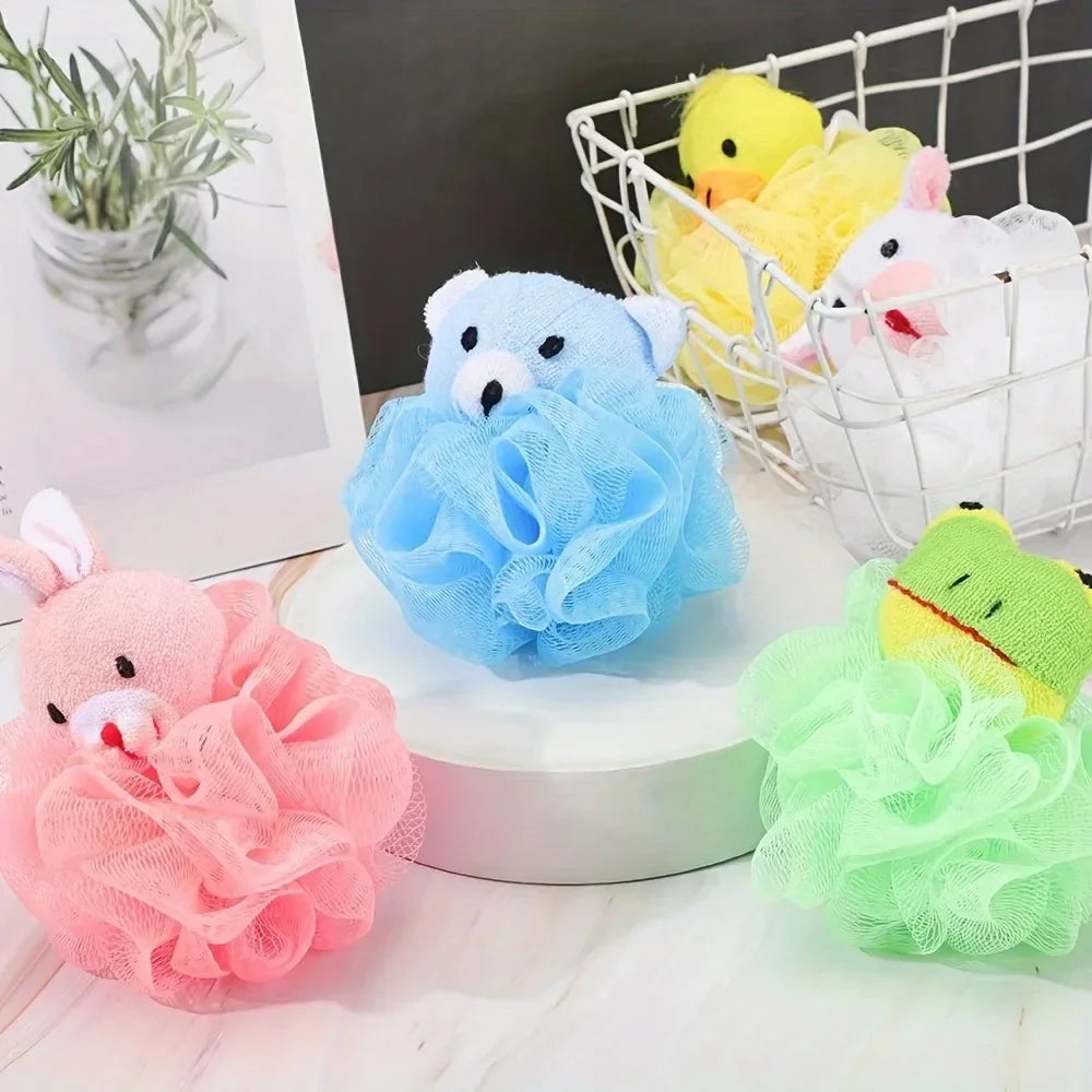 1pc Bath Sponges Exfoliating Animal Shape Bath Balls Mesh Loofah Animal Bath Sponge Wisp for Body Scrubber Shower Mesh Balls HOT