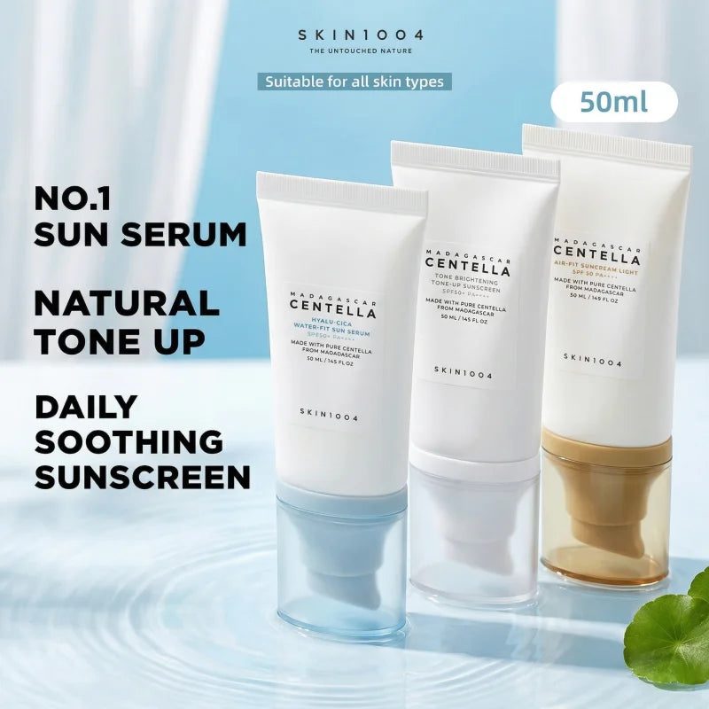 Korean Skincare Sunscreen Series,Centella Sun Serum Sunscreen,Hyalu Cica Water Fit Air Suncream ToneUp Brightening Sunblock 50ml