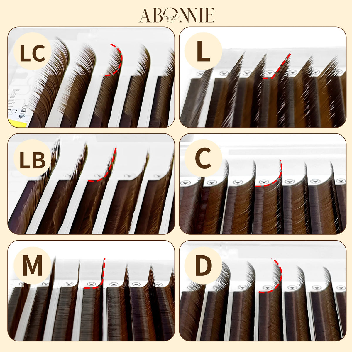 ABONNIE Cocoa Brown Eyelash Extension LC LB M L Curl Mink Individual Eyelash High Quality Brown Lashes Natural Korean Eyelashes