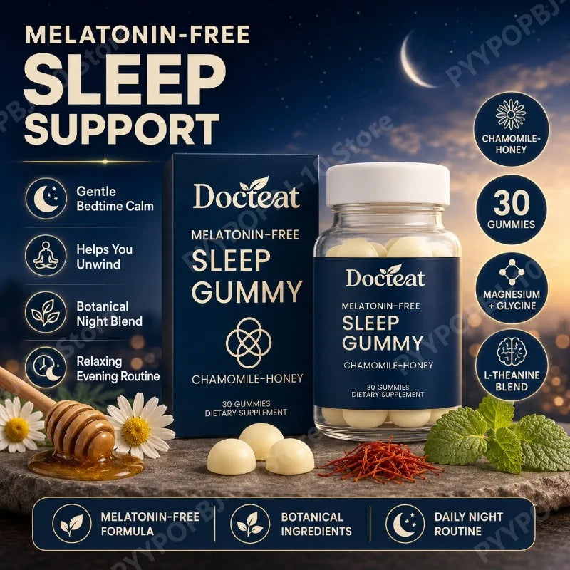 Evening Wellness Gummy Melatonin Free with Magnesium L Theanine Botanicals Supports Relaxation Chamomile Honey 30 Gummies