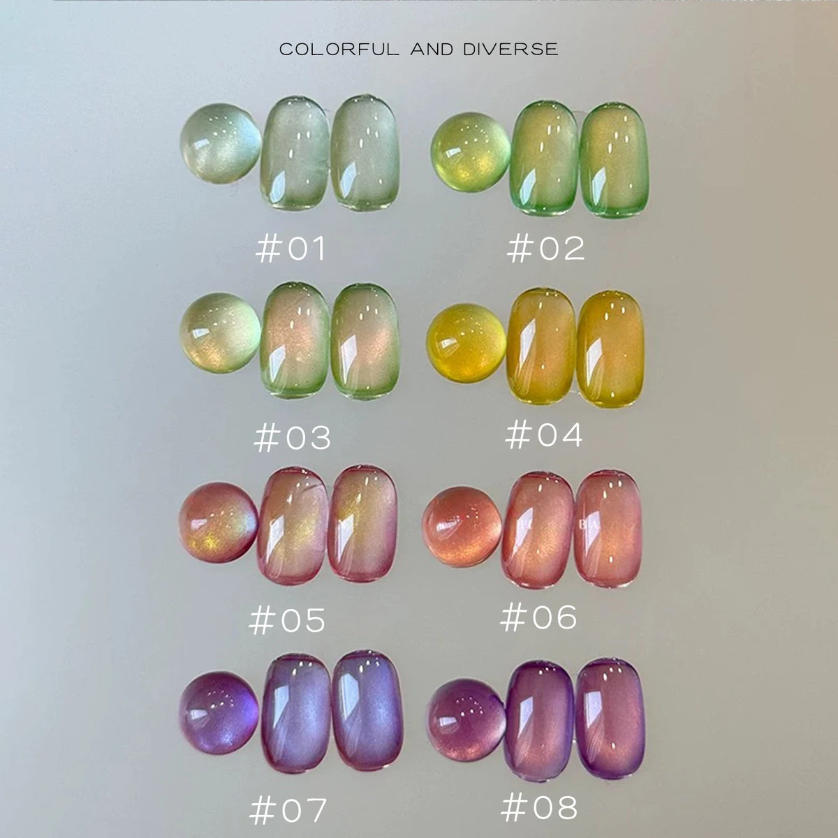 MIANEL 12ML Fruit Cat Eye Gel Nail Polish  Winter Nail Polish Green Nails Nail Supplies Nail Glue 1-20pcs