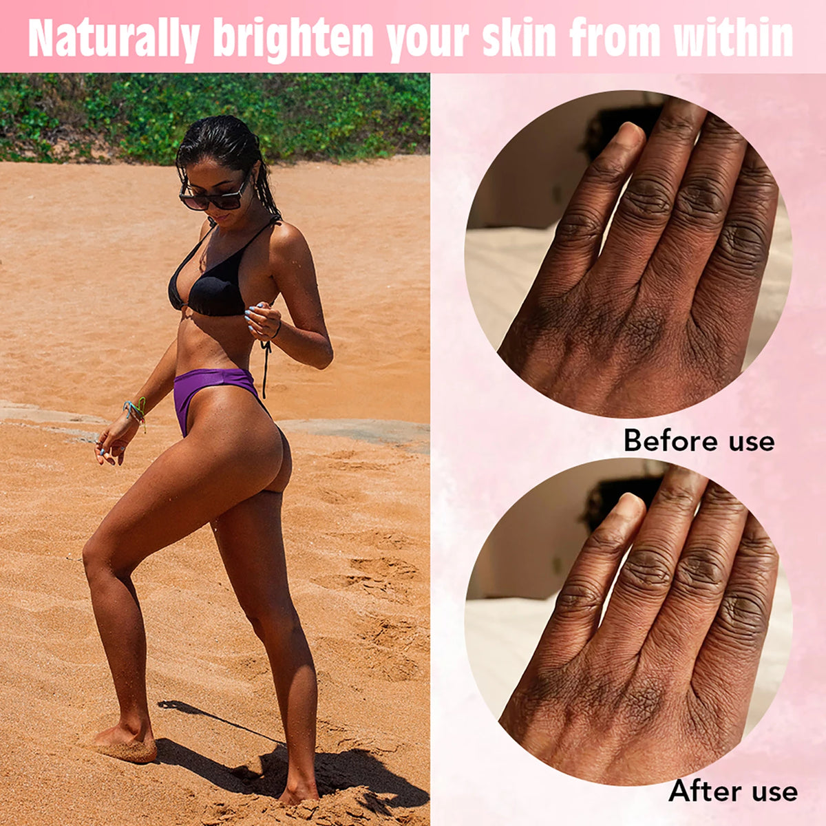 AILKE Vitamin C & Glutathione Brightening Body Lotion, Even Skin Tone, Lightening, Neck, Elbows, Armpits, Legs, Glowing Cream