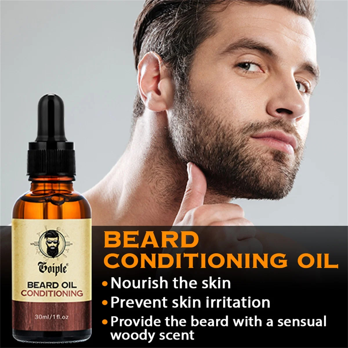 Facial Hair Thickening Volumizing Oil, Nutrition and Growth Beard Conditioning Oil,Soft & Smooth Full-Beard Styling Balm for Men