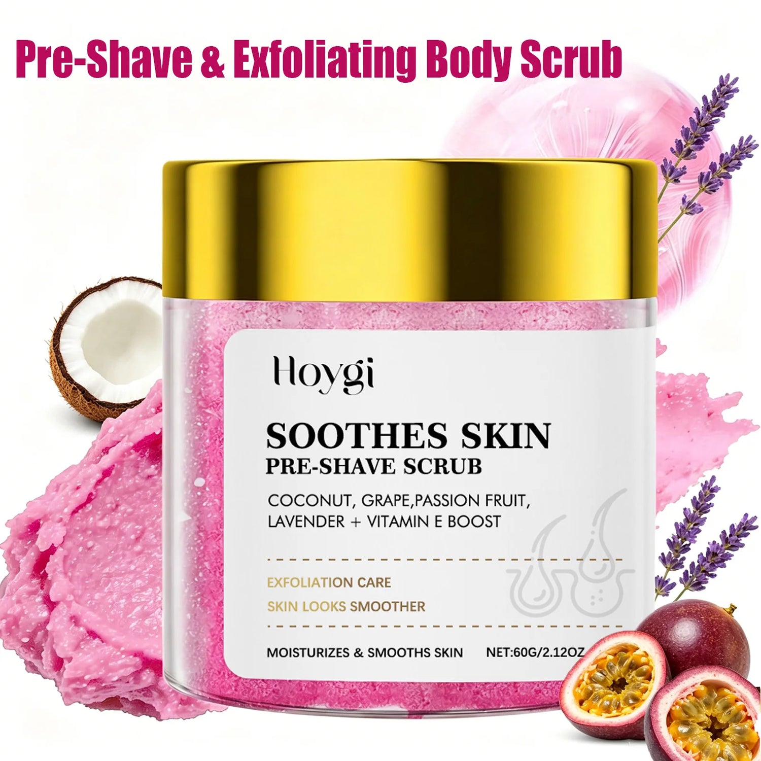 Pre-Shave & Exfoliating Body Scrub Remove Dead Skin Smoothing Moisturizing Gentle Cleansing Pre-Shave Care Smooths Skin Texture