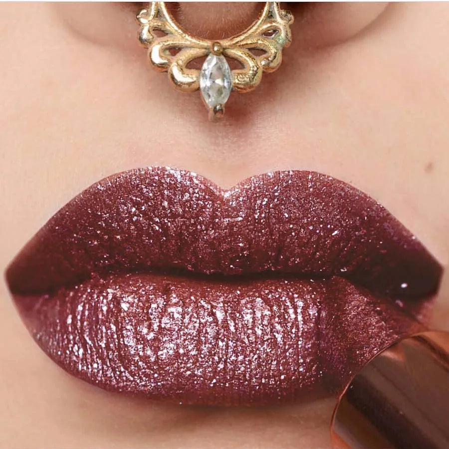 1 PC Red Metallic Lipstick Long Lasting Glitter Waterproof Lip Glaze Moisturize Luminous Liptint Shimmer Shiny Lipgloss Makeup
