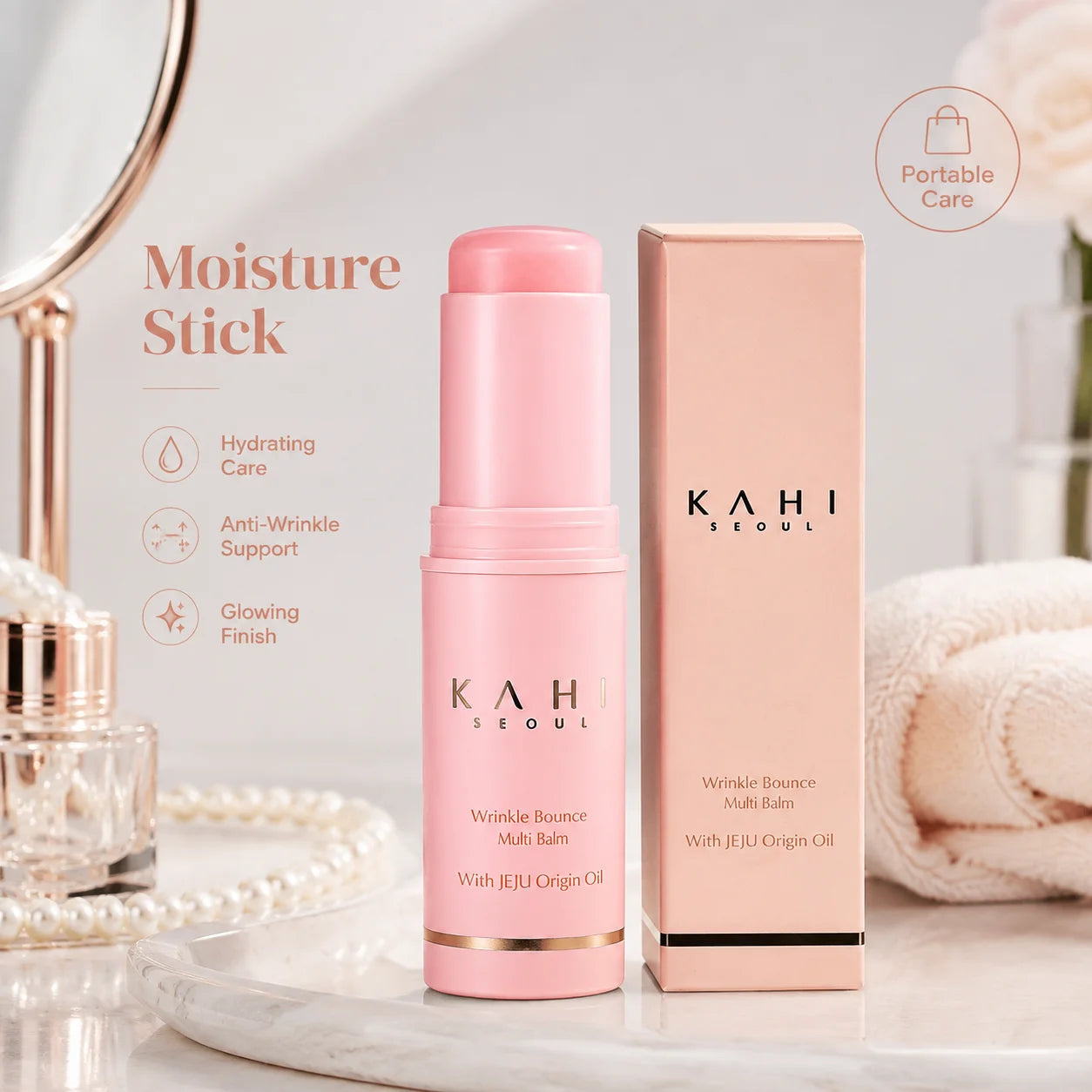 Pink Moisturizer Stick 9g Hydrating Serum Balm Anti Aging Wrinkle Care Repair Dry Skin Portable Face Beauty Skincare