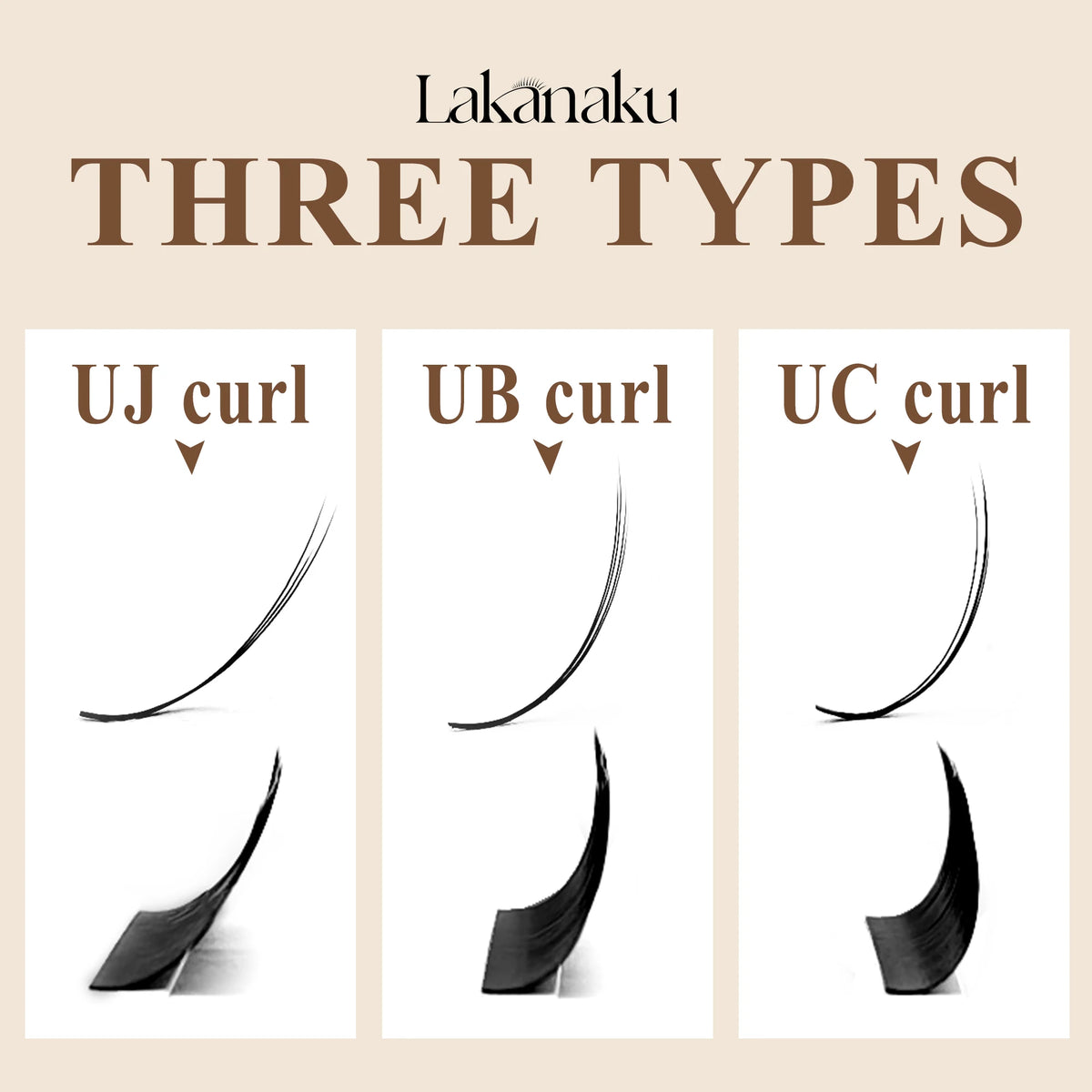LAKANAKU UB UC UJ Curl Camellia Lashes with Adhesive Eyelash Extensions Russian Volume Fans Fluffy Lashes Premade Fan Lashes