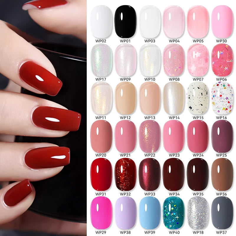 LILYCUTE 7ml Water-Based Nail Polish 40 Colors Long Lasting Quick Drying No Need of Lamp to Cure Nail Supplies For Nail Manicure