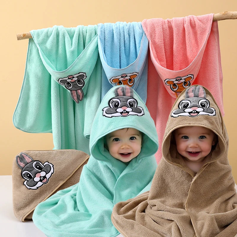 1 Thick Multifunctional Baby Swaddle Blanket, Ultra-Soft Baby Wrap, a Must-Have for Keeping Warm in Autumn and Winter for Both Boys and Girls, Hooded Small Blanket, Can Be Used as a Baby Bath Towel, Made of Absorbent and Quic
