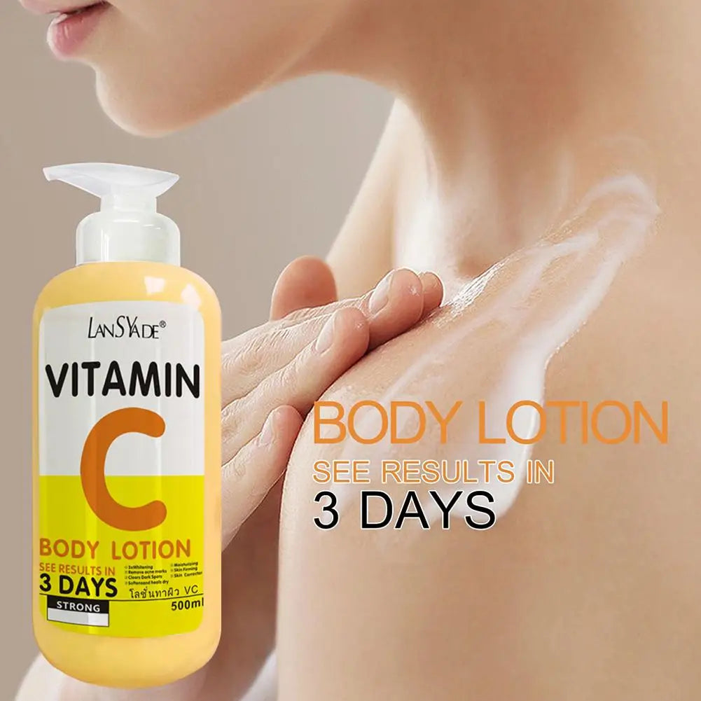 AHA Whitening Body Lotion 500ml, Hydroxy Acid VC VE Brightening Skin Moisturizer,Dark Spots Remover Firming Hydrating Body Cream