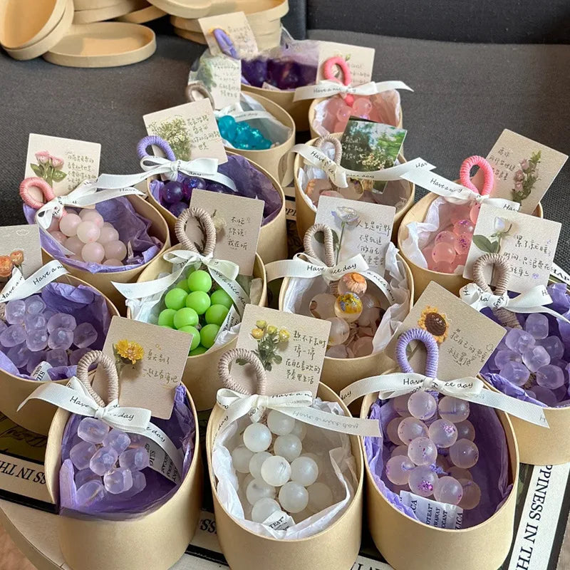 Crystal transparent grape air freshener soap, bathroom decoration, creative souvenir, 4 flavors for deodorizing and refreshing