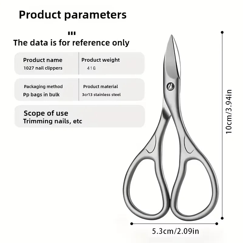 1Pcs Professional Nail Cutter Scissors Eyebrows Eyelash Multi-purpose Curved Blade Manicure Pedicure Fingernail Toenail Clipper