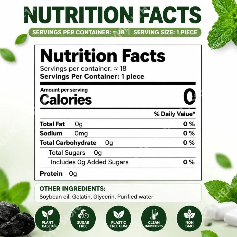 DHOP Remineralizing Gum Gummies Mint Flavor Sugar Free Fresh Breath Nano Hydroxyapatite Organic Xylitol and Erythritol 18 Pieces