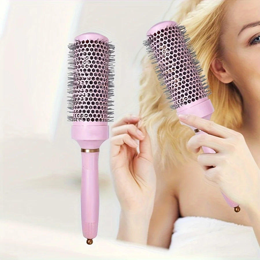 1Pc/pink round comb, women's professional styling round comb, multi-functional salon grade comb, suitable for straight hair