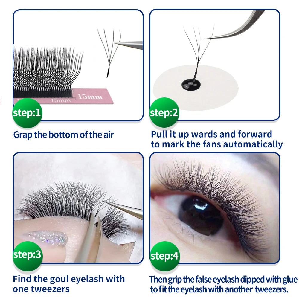 Qeelasee Eyelashes Mink 3D 4D 5D W Shape Beauty Salon Eyelash Extensions Wholesale Maquiagem Cílios Eye Lash Extension Supplies