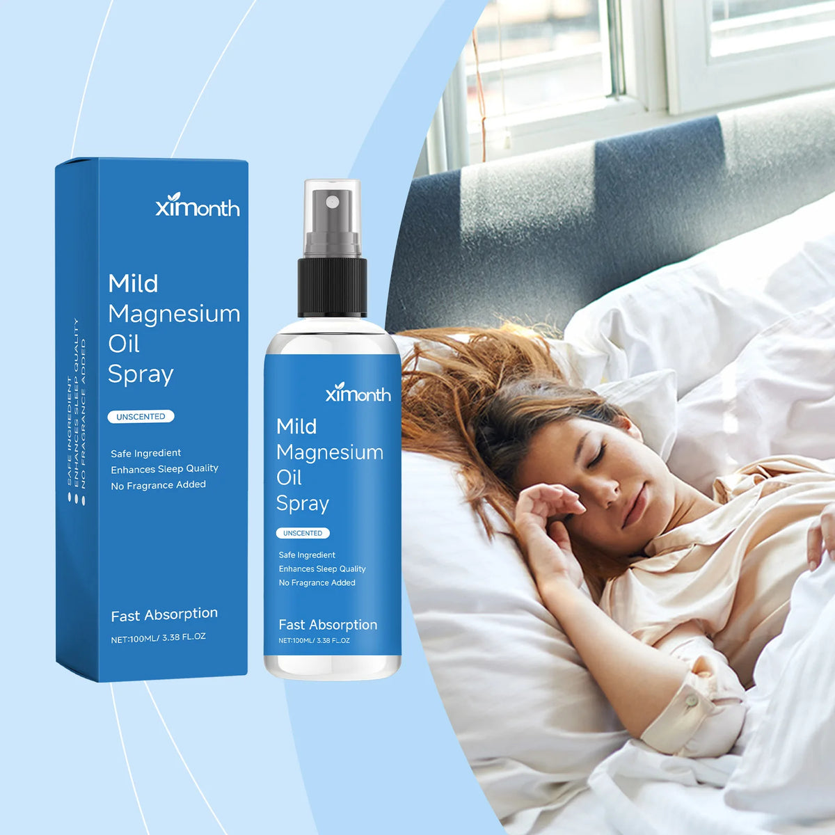 Organic Magnesium Oil Spray Promote Calm Better Sleep Relaxation Nourishing Smoothing Soften Relieve Muscle Body Care Best Gifts