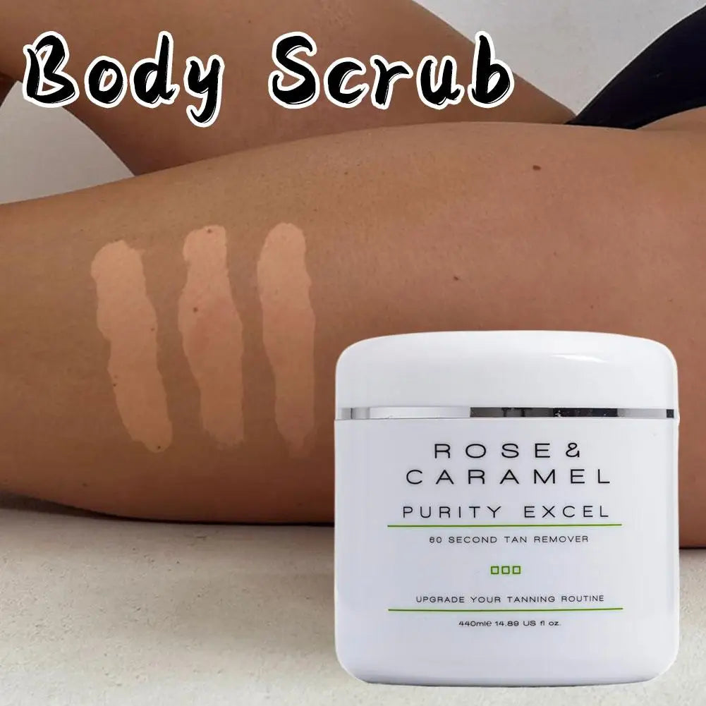 440ml Rose Caramel Purity Excel 60 Second Tan Remover Soft Smooth Silky Skin Care Body Scrub Cream Upgrade Your Tanning Routine