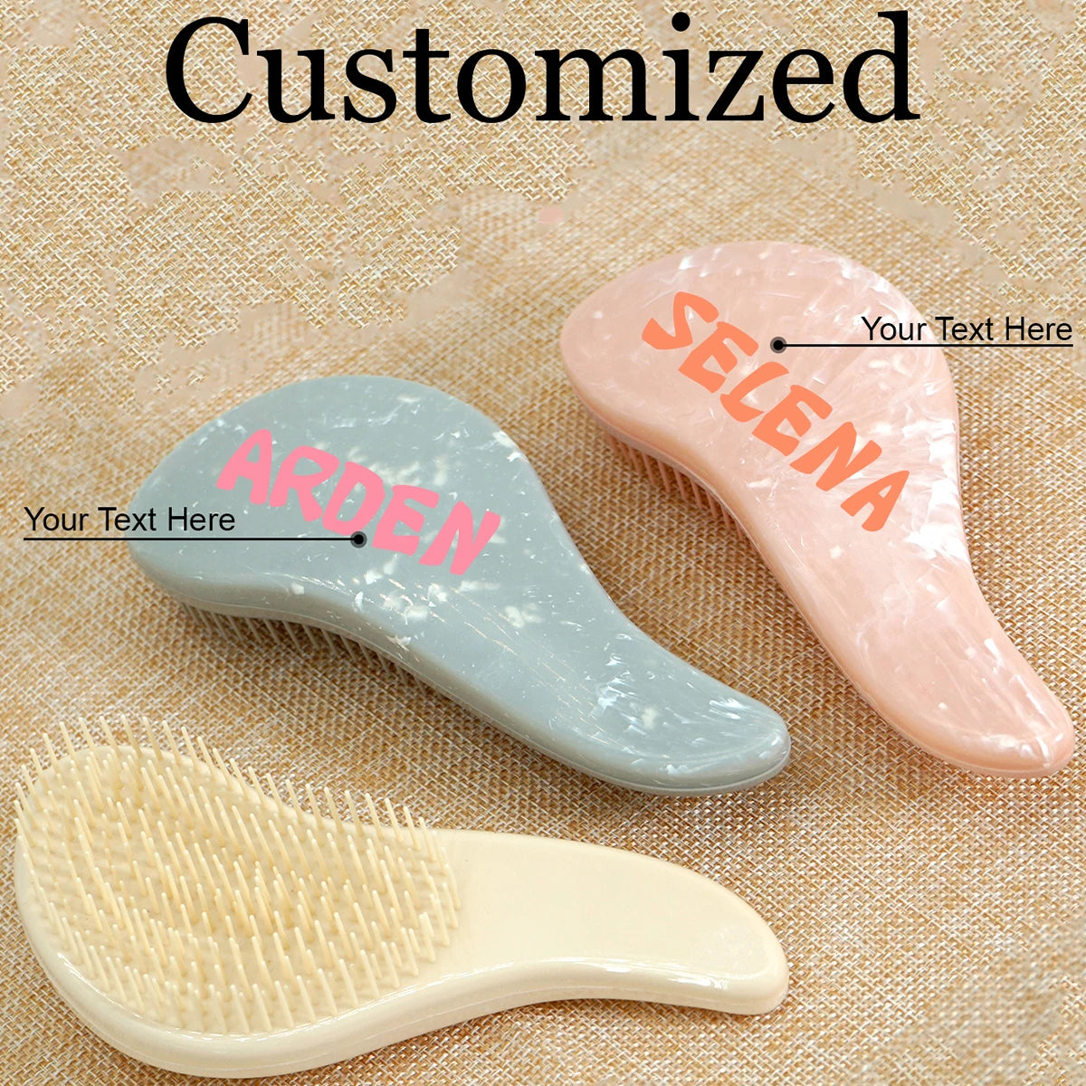 1pc Mini Personalised Magic Detangling Comb Anti-static Massage Tangle Detangle Hairbrush Custom Comb Barber Hair Styling Tool