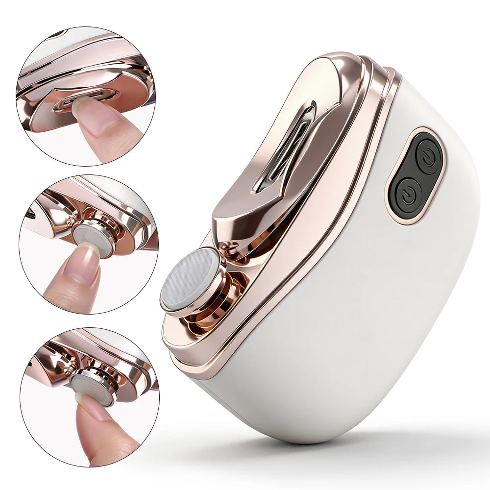 Electric Nail Clipper Cutter With LED Light Automatic Nail Grinder Trimmer For Baby Adult USB Mini Manicure Tools Nail Care