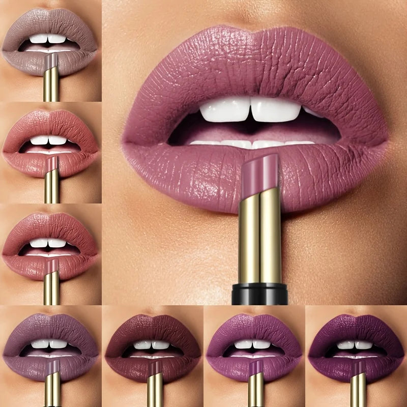 1pcs Matte Lip Liner & Lipstick 2 in 1 Double Ended Waterproof Long Lasting Non-Fading Smooth Velvet Nude Makeup Tool for Women