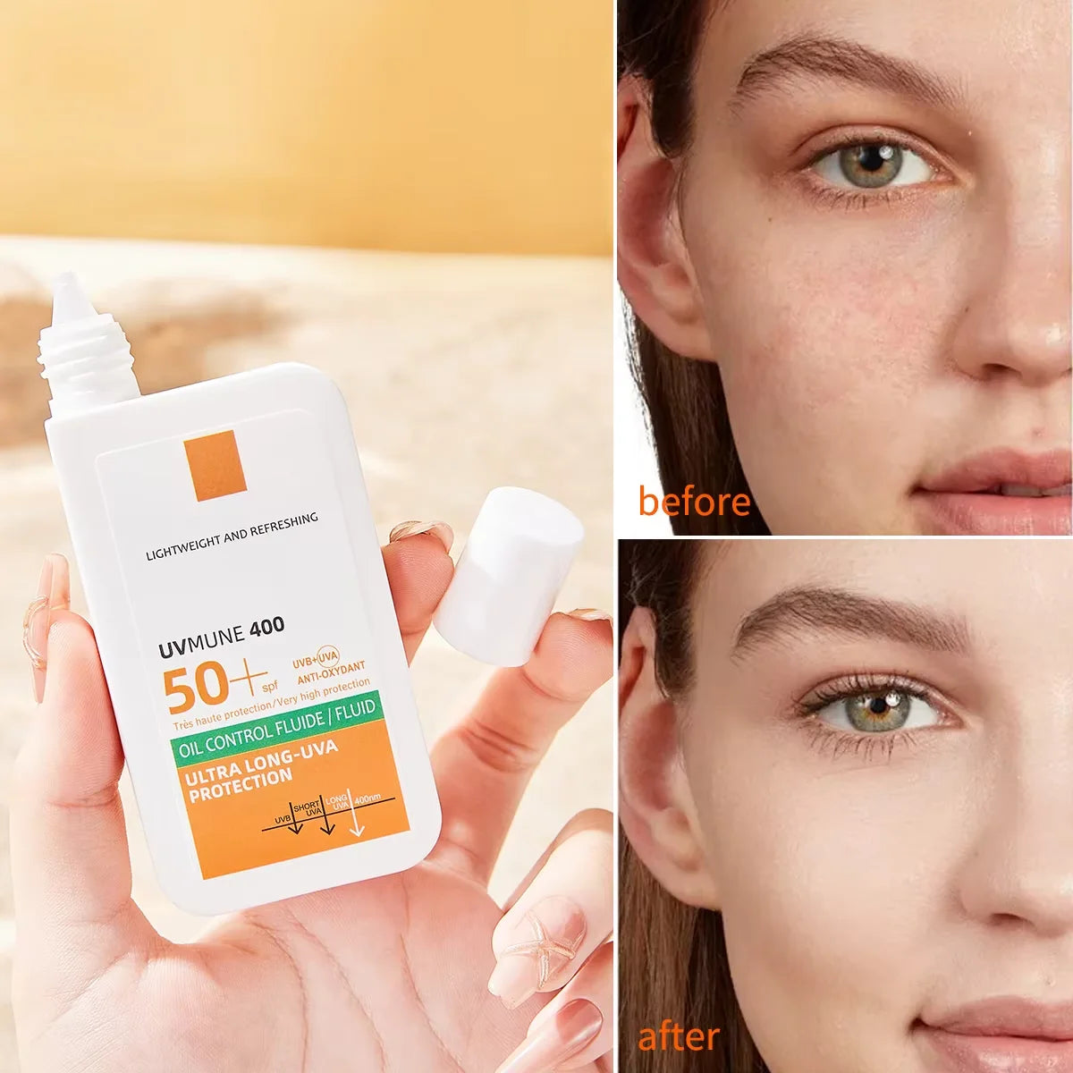 Natural Seaside Vacation Waterproof Sunscreen Post Sun Repair and Soothing Lotion Outdoor High Protection Sunscreen Cream