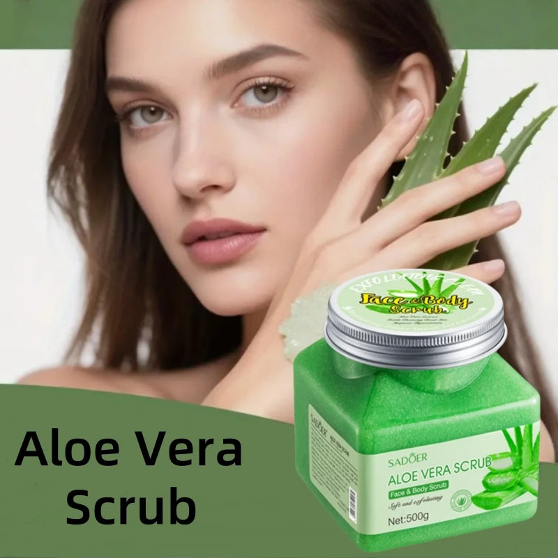 500g Aloe Vera Exfoliating and Purifying Scrub, Rich in Aloe Vera Extract, More Skin-Friendly, with a Fresh Scent, Long-Lasting