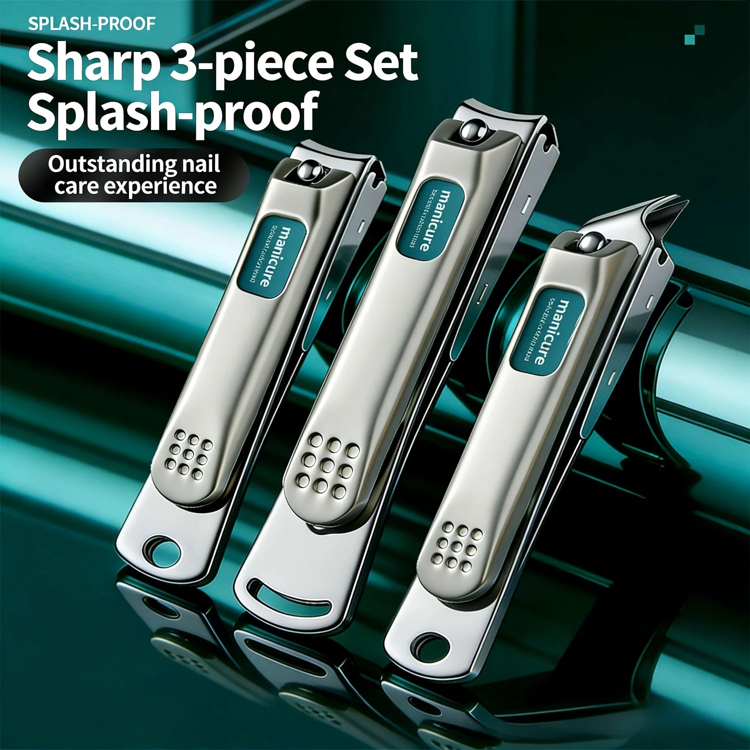 Anti-Splash Nail Clipper for Thick Toenails & Fingernails Curved Blade Wide Mouth Design Splash-Proof Ergonomic Handle