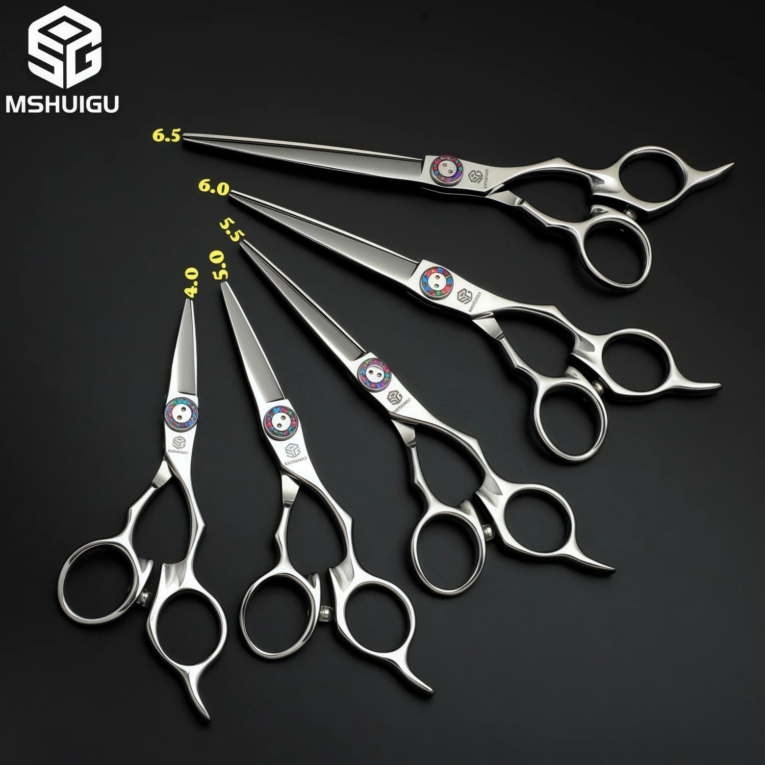MSHUIGU Professional Hair Scissors Multifunctional Thinning Shear 440C 4-6.5 Inch Barber Shop Tools Scissors with Bearing