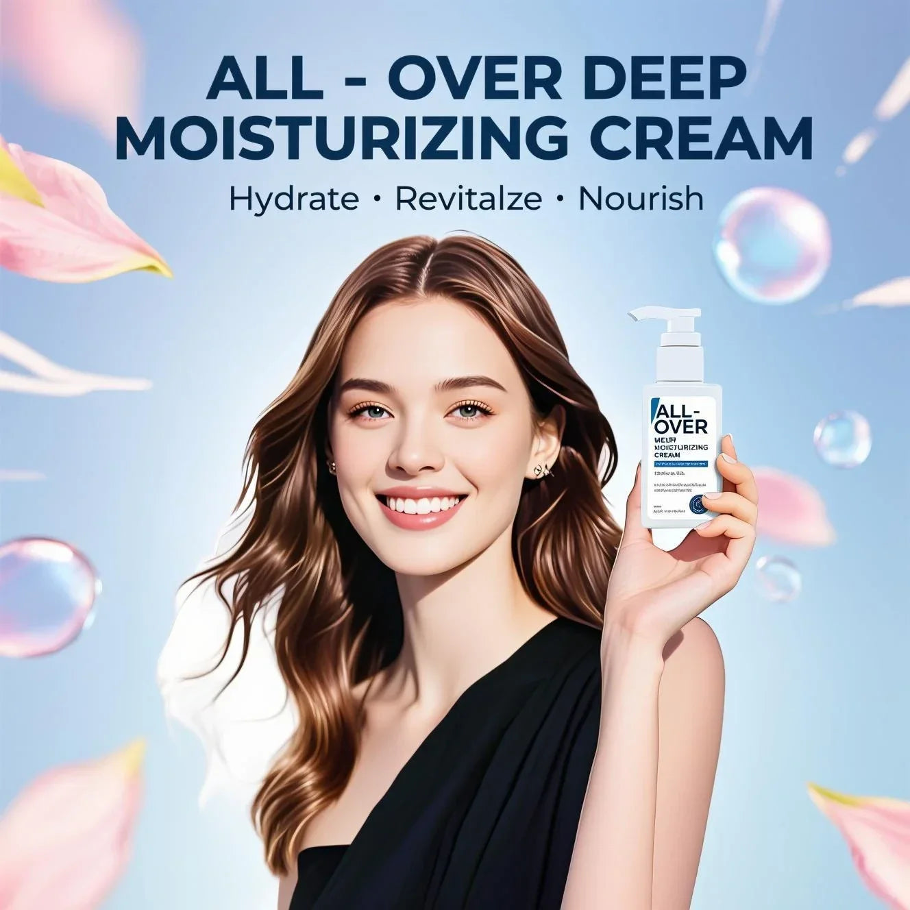 ALL-OVER Deep Moisturizing Cream 100ml 5% Urea Hyaluronic Acid Hydration Dry Chapped Skin Fast Absorption Face Body Hand Care