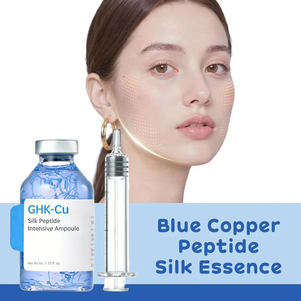 GHK-CU Blue Copper Silk Peptide Ampoule Essence Firm Skin Moisturizing Revitalizing Improve Skin Elasticity Barrier Repair Serum