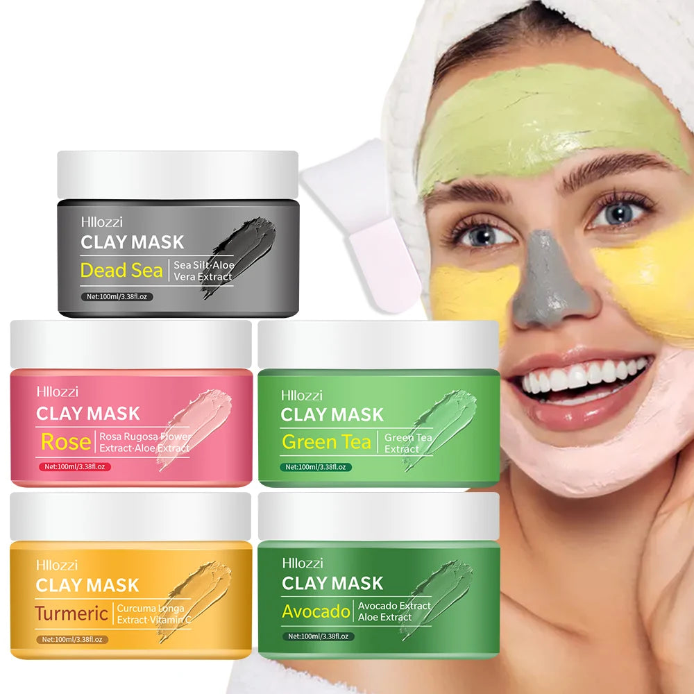 100ml rose facial cleansing mud mask turmeric mud mask hydrating moisturizing green tea clay mask soft skin