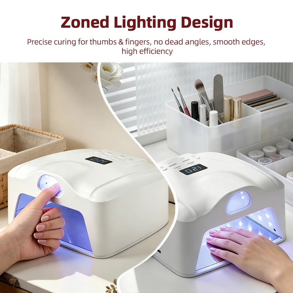 2 IN 1 LED Nail Lamp Smart Auto Sensor Gel Nail Dryer Dual Use Manicure Pedicure Fast Curing Light with Magnetic Base