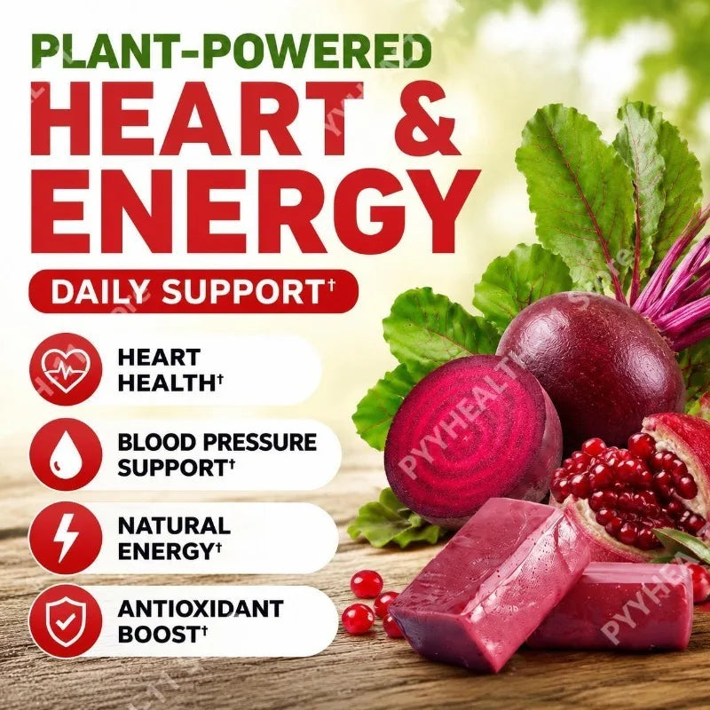 Beet Root Powder with Grape Seed Extract Blood Pressure Support and Heart Health Antioxidant Boost 60 Gummies