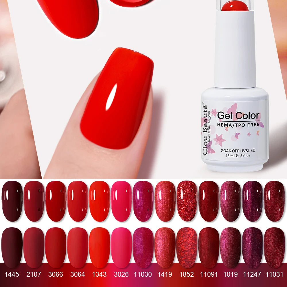 Clou Beaute 15ml HEMA TPO FREE Gel Nail Polish Vernis Semi Permanent UV Nail Art Varnish Lakiery Hybrydowe Manicure Gel Polish